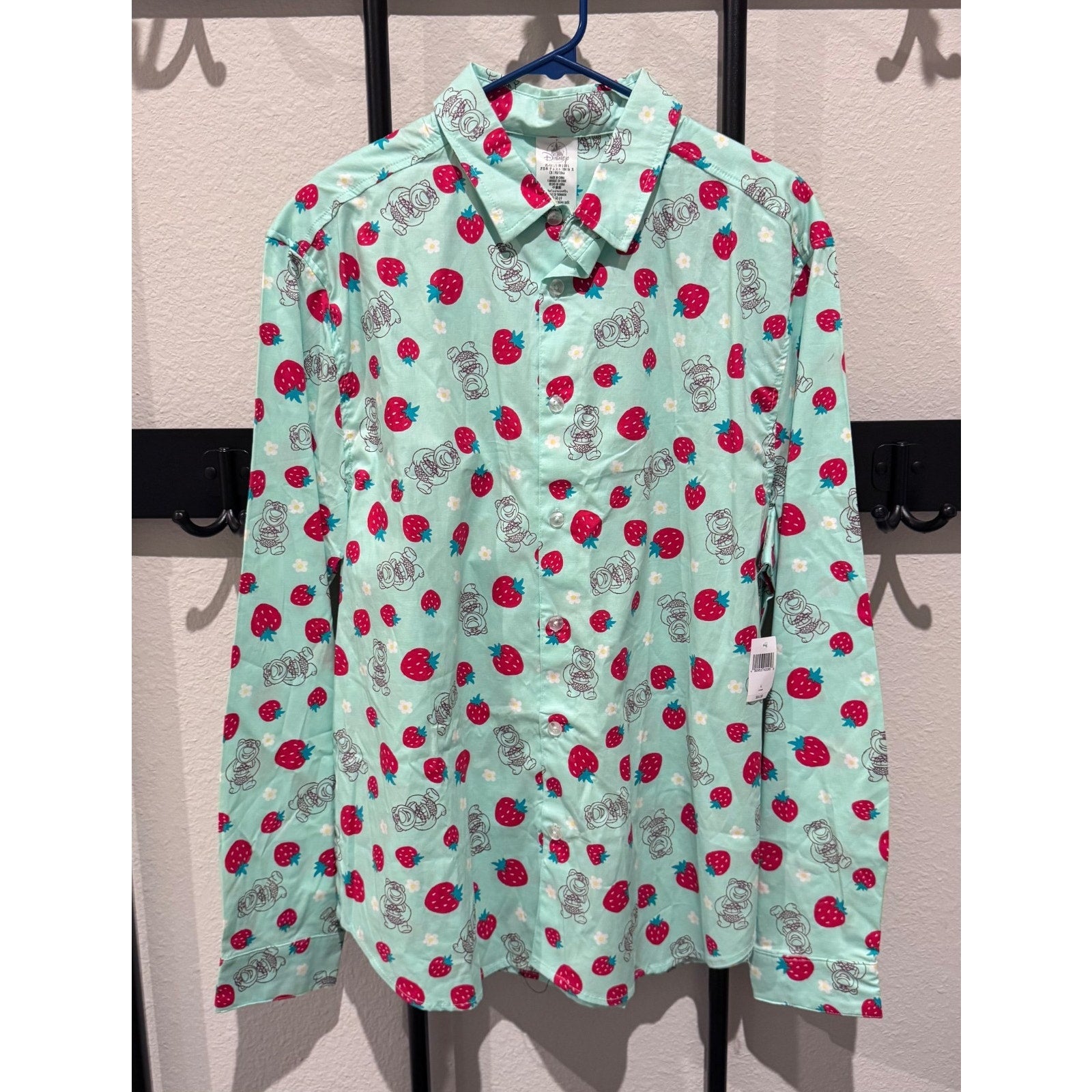 Disney Parks Lotso & Strawberries Button Down Shirt - Adult Large (NWT)