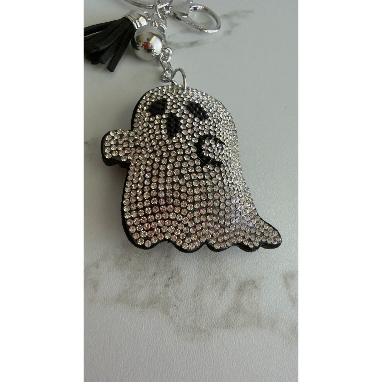 Juliet Crystal Avenue Halloween Rhinestone Ghost Keychain Bag Charm NWT