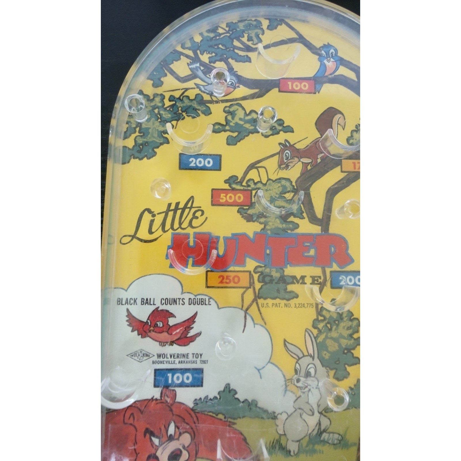 Vintage 1960 Wolverine "Little Hunter" Tin & Plastic Pinball Game
