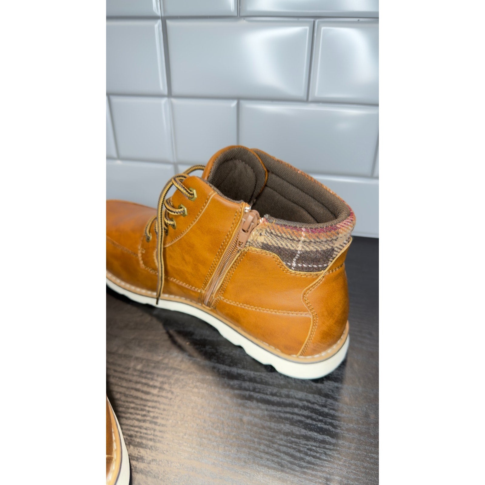 Lucky Brand Kenny Men’s Brown Leather Lace-Up Boots - Size 11.5