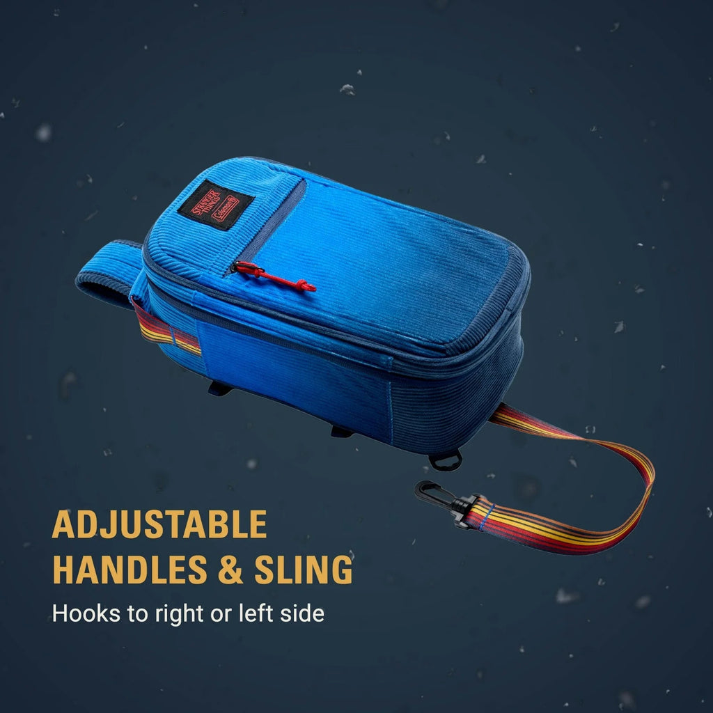 NEW Coleman x Stranger Things 6-Can Convertible Cooler Sling - Blue Fade