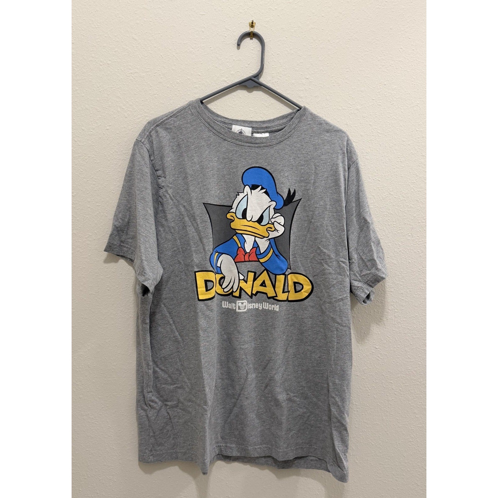 Disney Parks Donald Duck T-shirt Graphic Grey Adult Unisex XL - Preowned