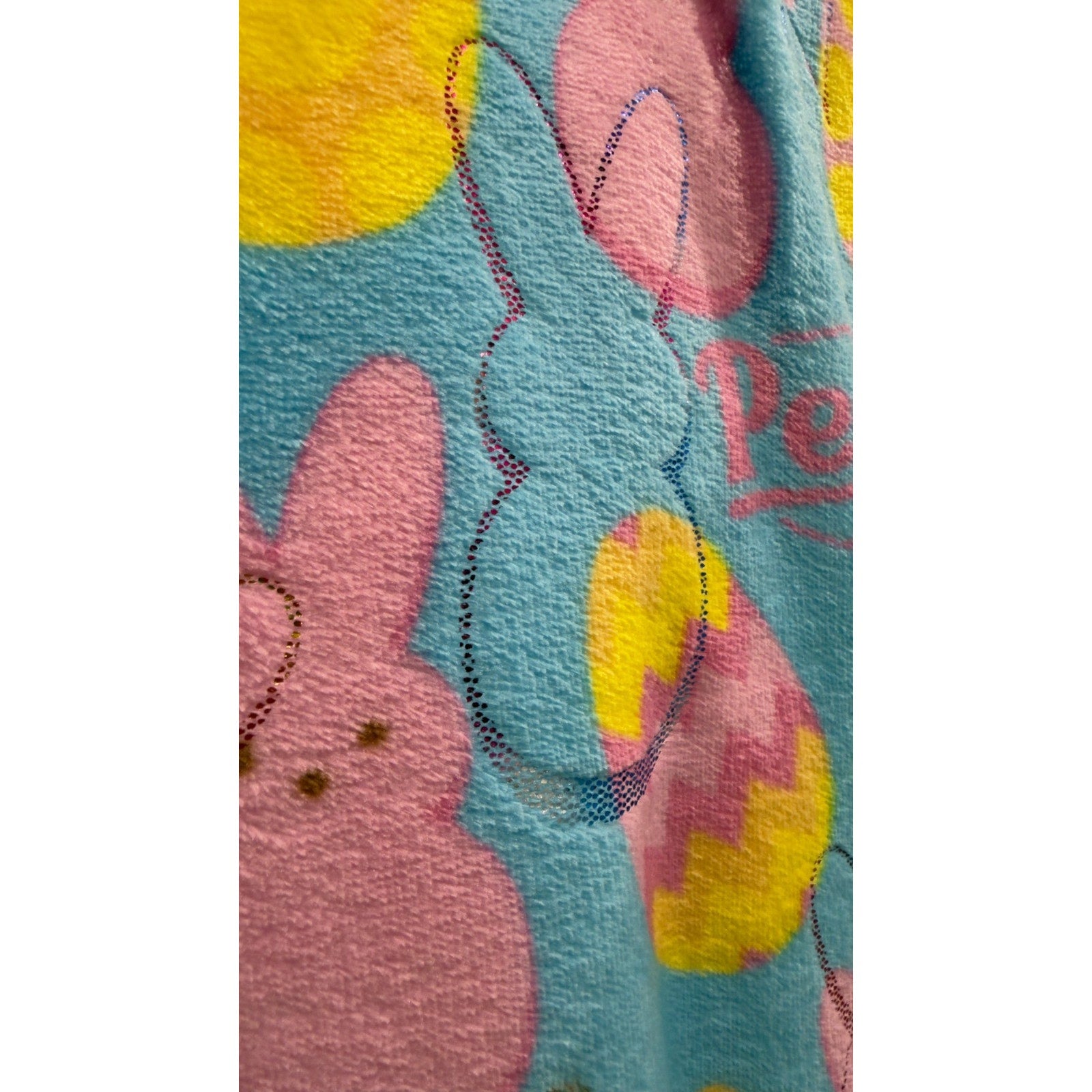 Peeps Oversized Plush Throw 50" x 70" - Peeps, Eggs, and Foil Design - NEW