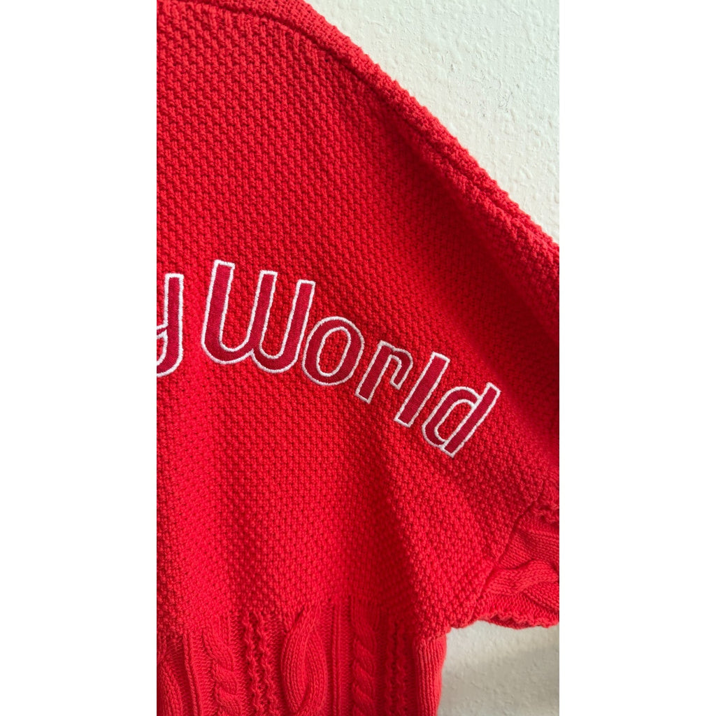 Disney Parks x Spirit Jersey Walt Disney World Red Cable Knit Sweater Size Large