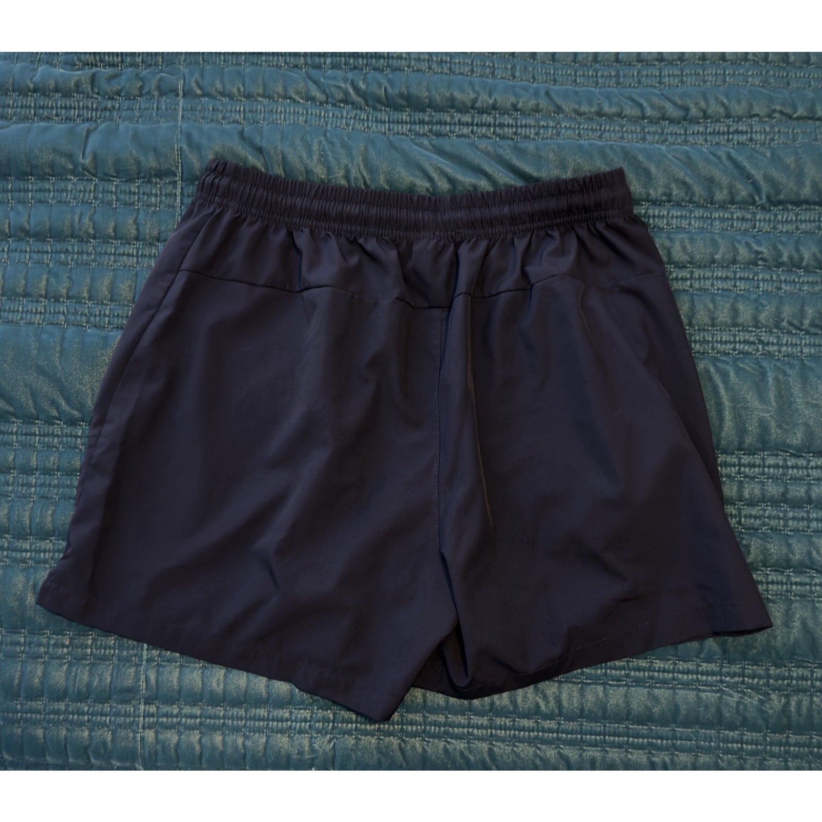 Men's Black Athletic Performance Shorts Zipper Pockets Drawstring Size X-Large
