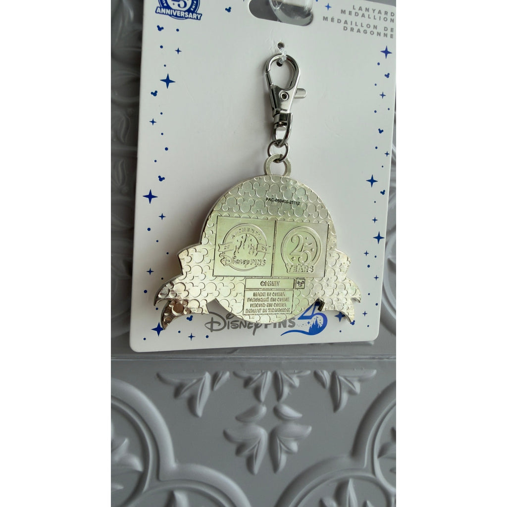 Disney Parks Pin Trading 25th Anniversary Mickey Lanyard Medallion Bag Charm NEW