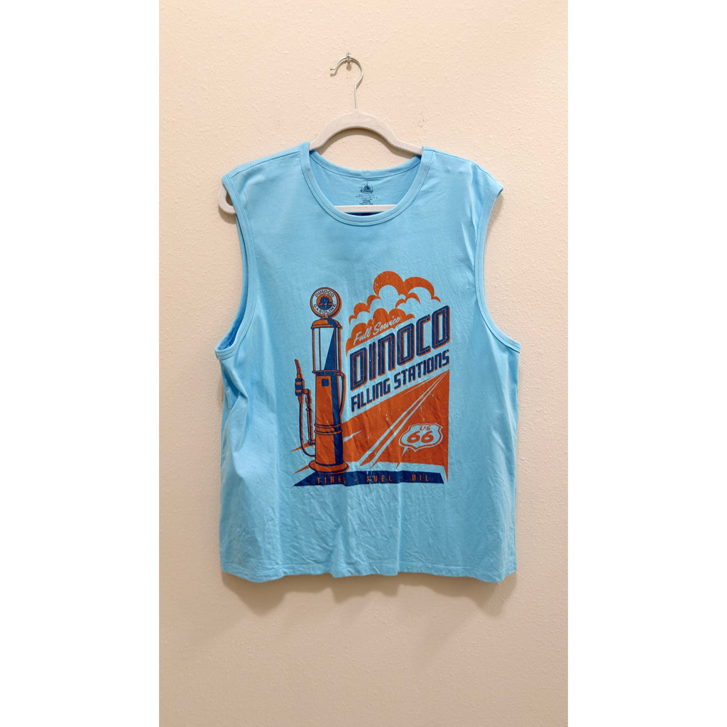 Disney Parks Cars Dinoco Filling Stations Tank Top Sleeveless Shirt Large NWT