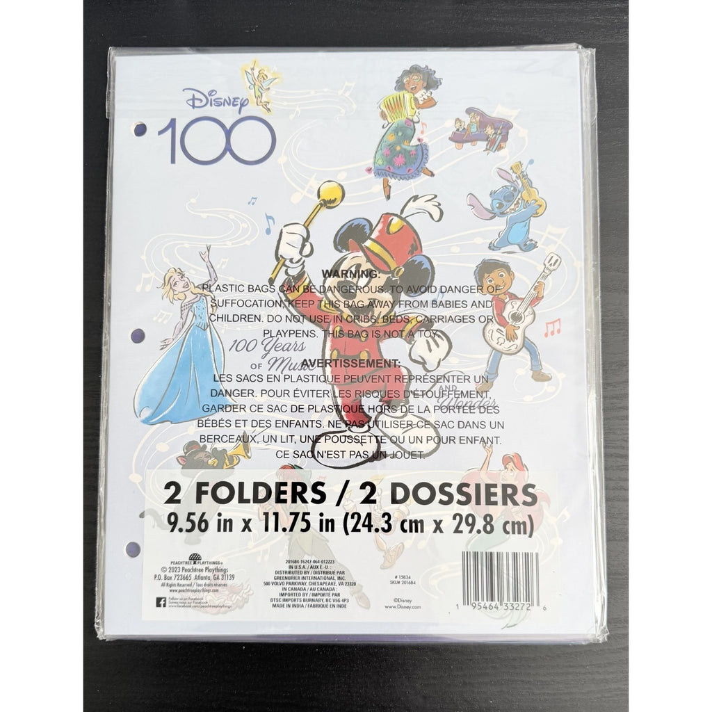 Disney 100 Mickey Mouse Music & Wonder 2-Pack Folders (NWT)