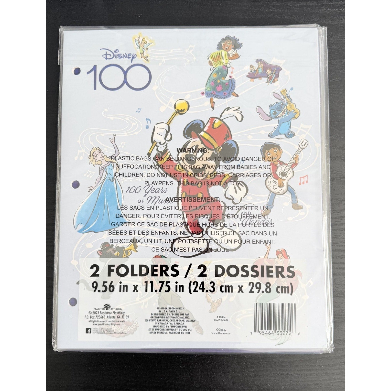 Disney 100 Mickey Mouse Music & Wonder 2-Pack Folders (NWT)