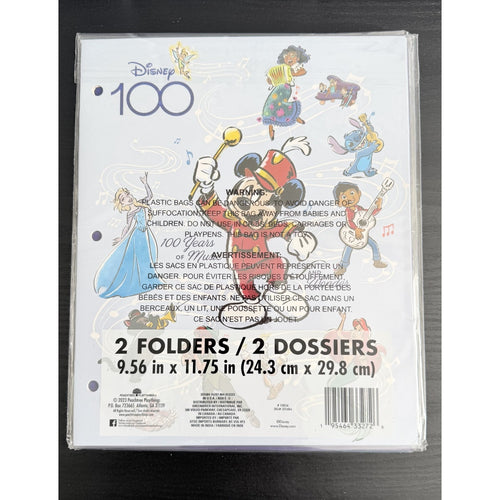 Disney 100 Mickey Mouse Music & Wonder 2-Pack Folders (NWT)