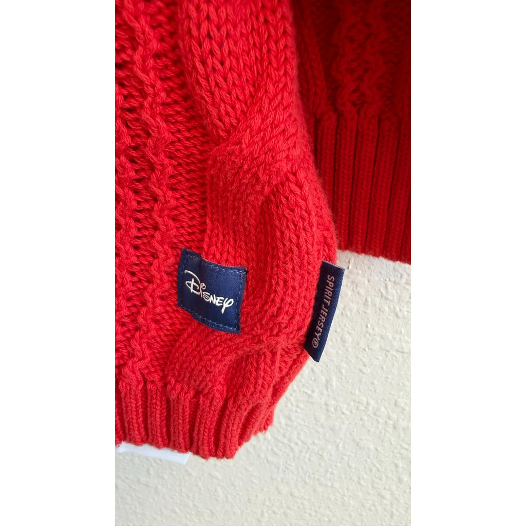 Disney Parks x Spirit Jersey Walt Disney World Red Cable Knit Sweater Size Large