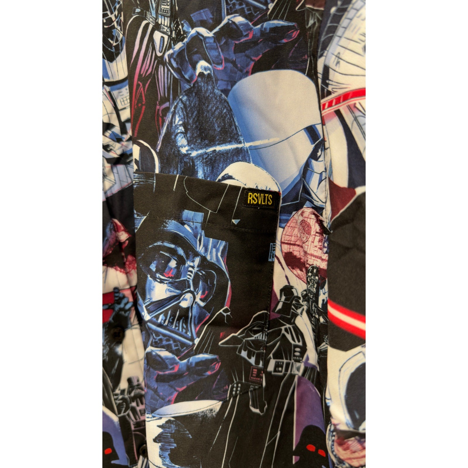 NWT Star Wars RSVLTS "Darth Vader" KUNUFLEX Short Sleeve Shirt - Large