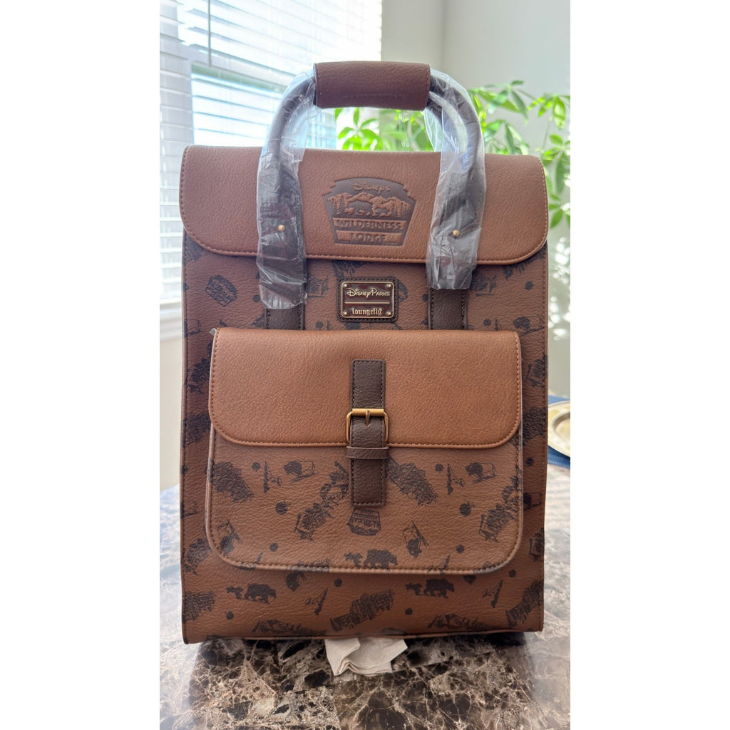 Disney Parks x Loungefly Wilderness Lodge Resort Embossed Backpack & Ear Set NEW