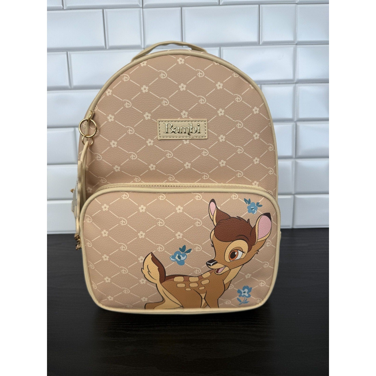 Primark Disney Bambi Mini Backpack Thumper Charm Gold Hardware NWT