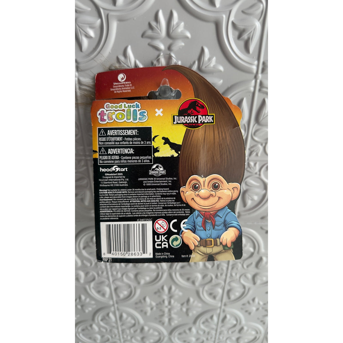 Good Luck Trolls x Jurassic Park Dr Alan Grant Movie Icons Collectible Figure NEW