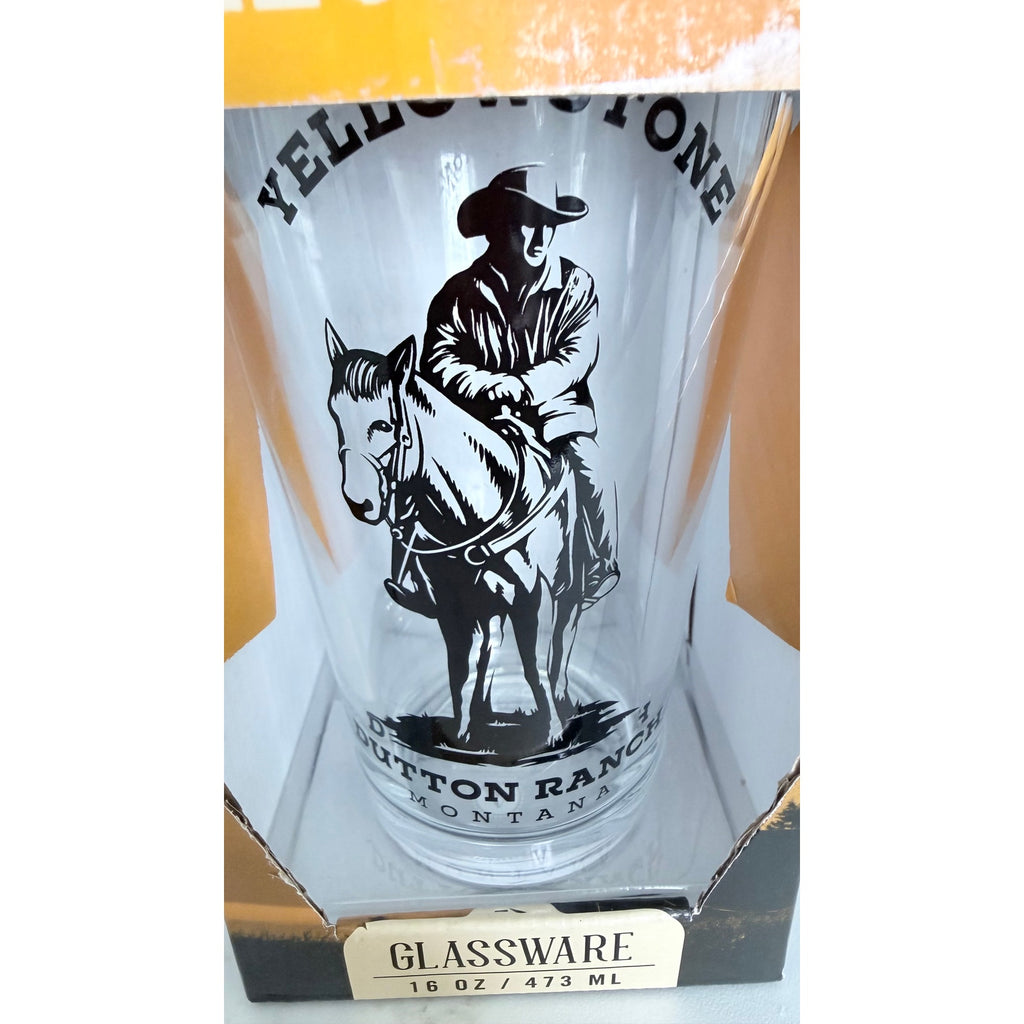 NEW Yellowstone Dutton Ranch 16 Oz Glass Tumbler Pint Cup