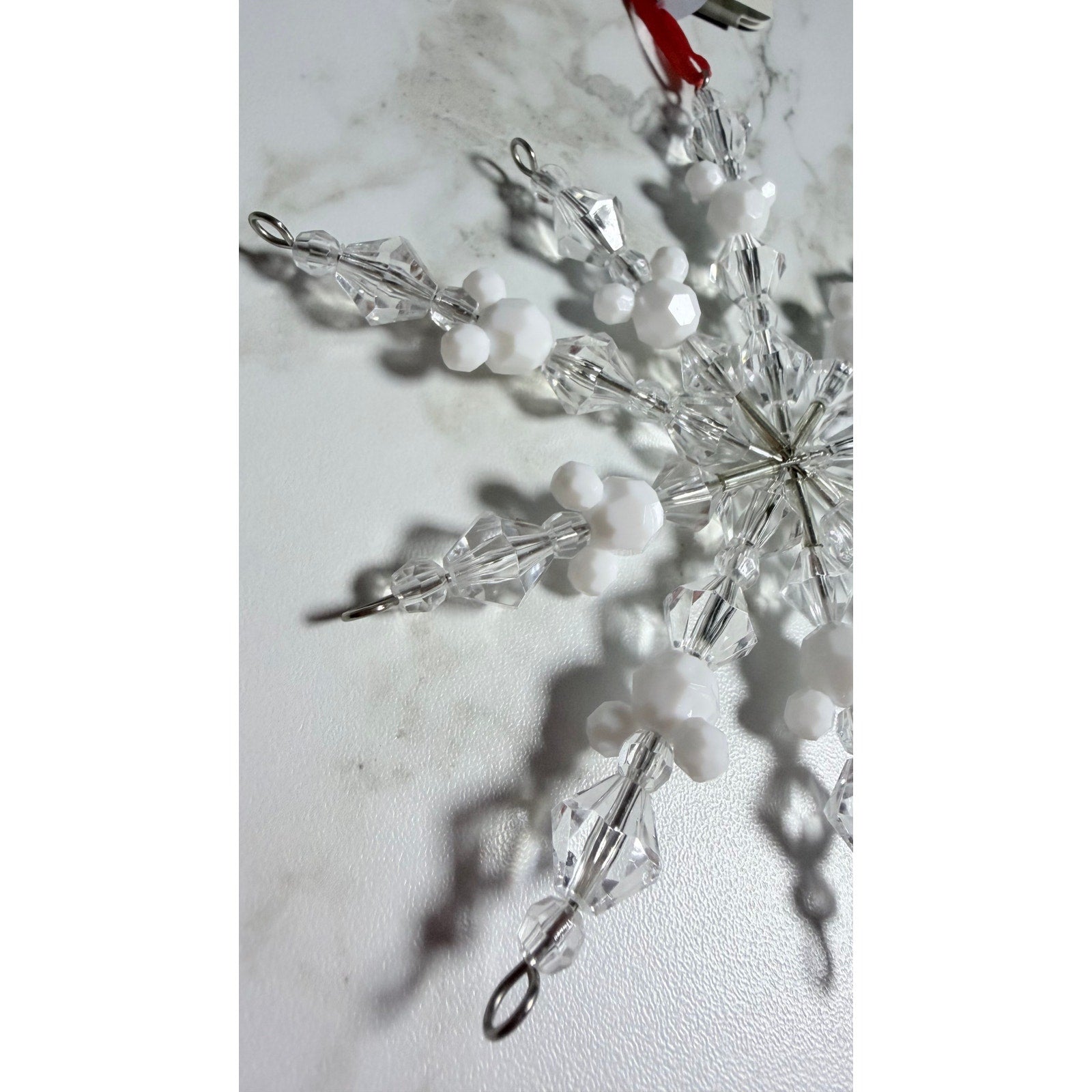 Disney Mickey Mouse Beaded Snowflake Holiday Ornament NWT