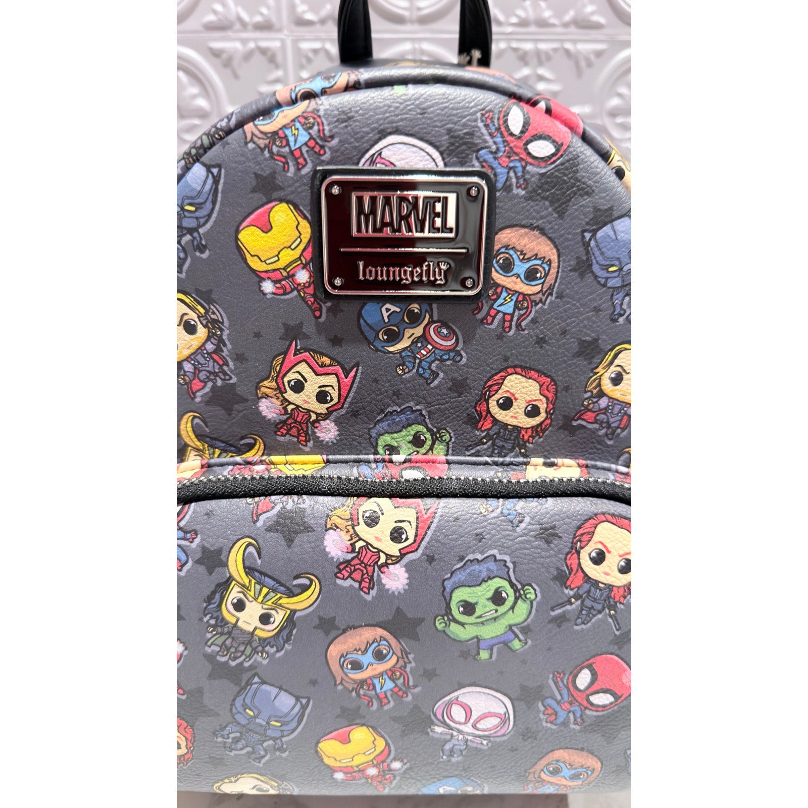 Disney x Loungefly Marvel Chibi Heroes Villains Mini Backpack NWT