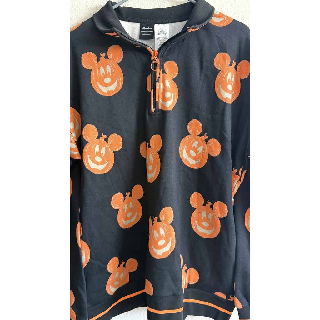 Disney Parks Mickey Mouse Halloween 1/4 Zip Unisex Pullover Sweatshirt XL NWT