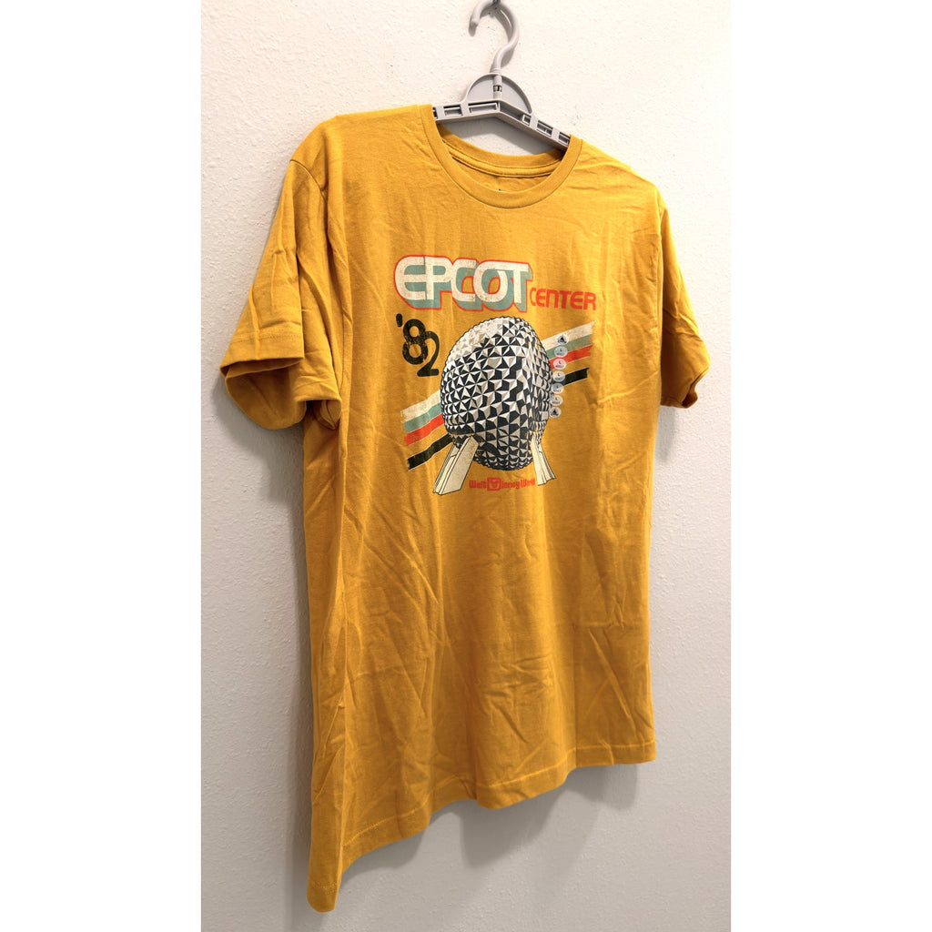 Disney Epcot Center '82 Retro Graphic T-Shirt Mustard Yellow Adult Large NWT