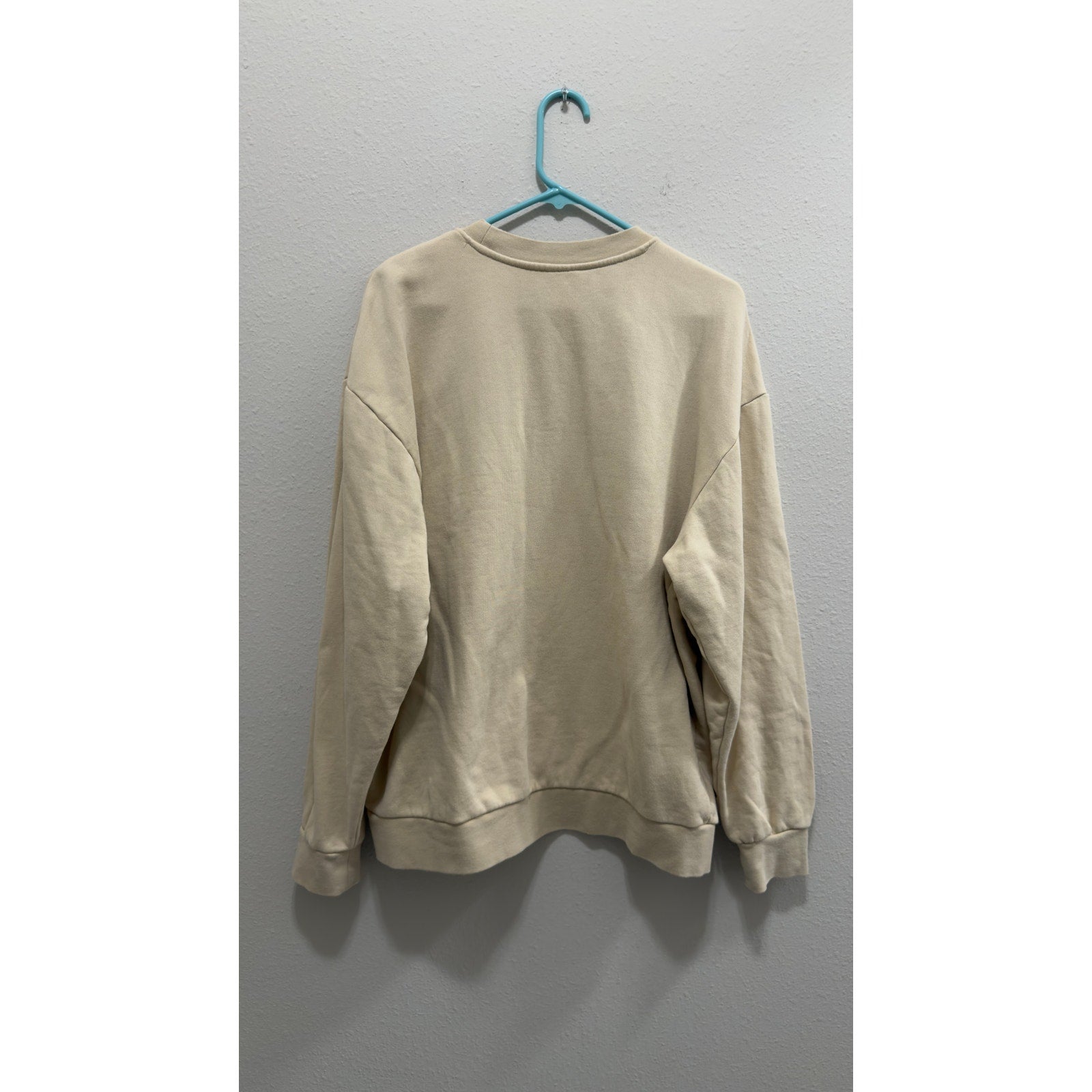 Disney Parks Mickey Mouse Peace Sign Beige Crewneck Sweatshirt Adult Large