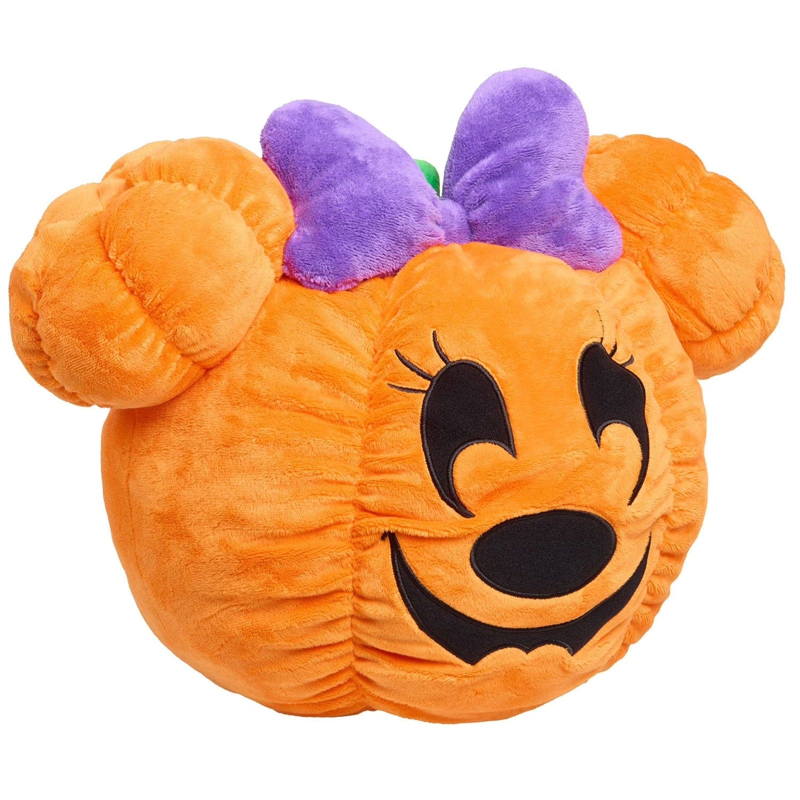 Disney Halloween Minnie Mouse 14" Pumpkin Head Plush Pillow NEW