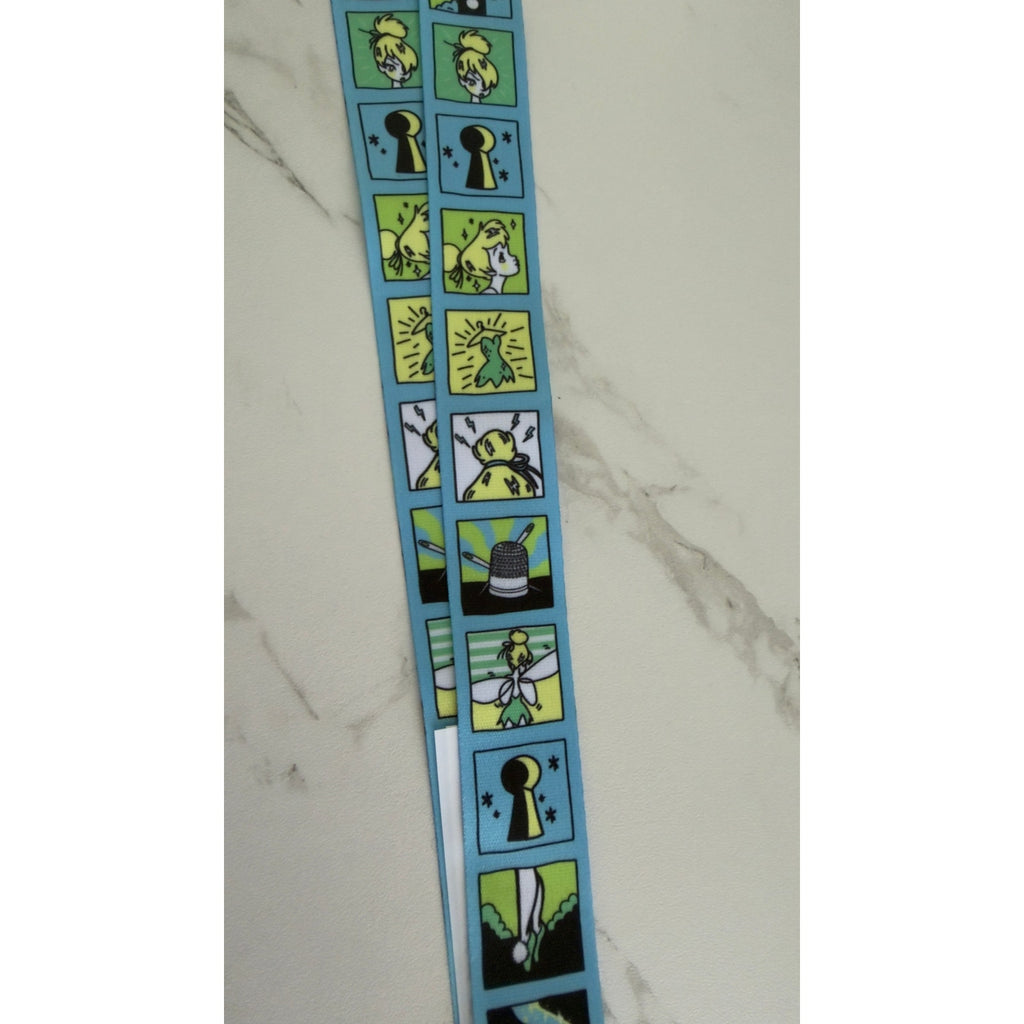 Disney Parks Tinker Bell Peter Pan Blue Reversible Pin Trading Lanyard NWT