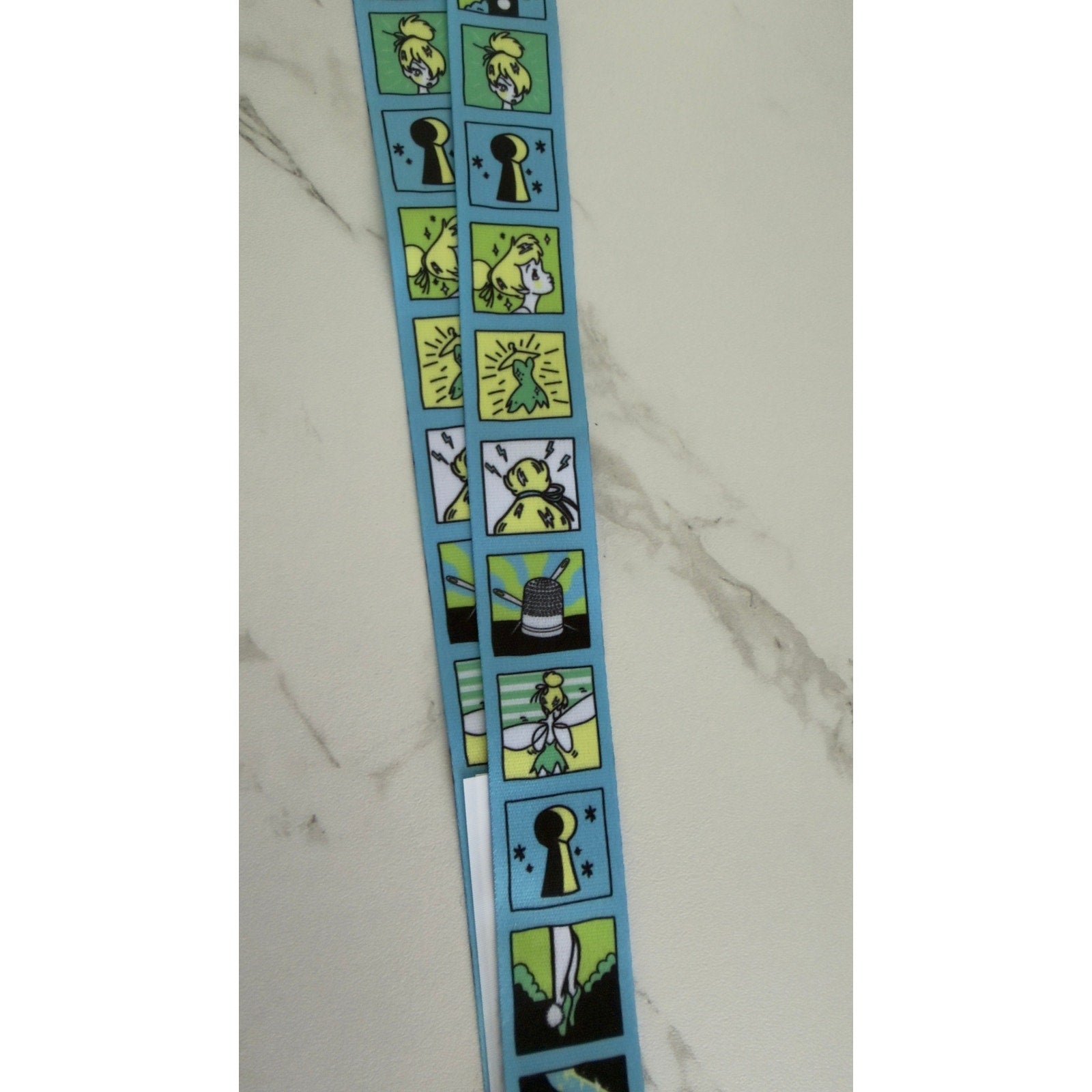 Disney Parks Tinker Bell Peter Pan Blue Reversible Pin Trading Lanyard NWT