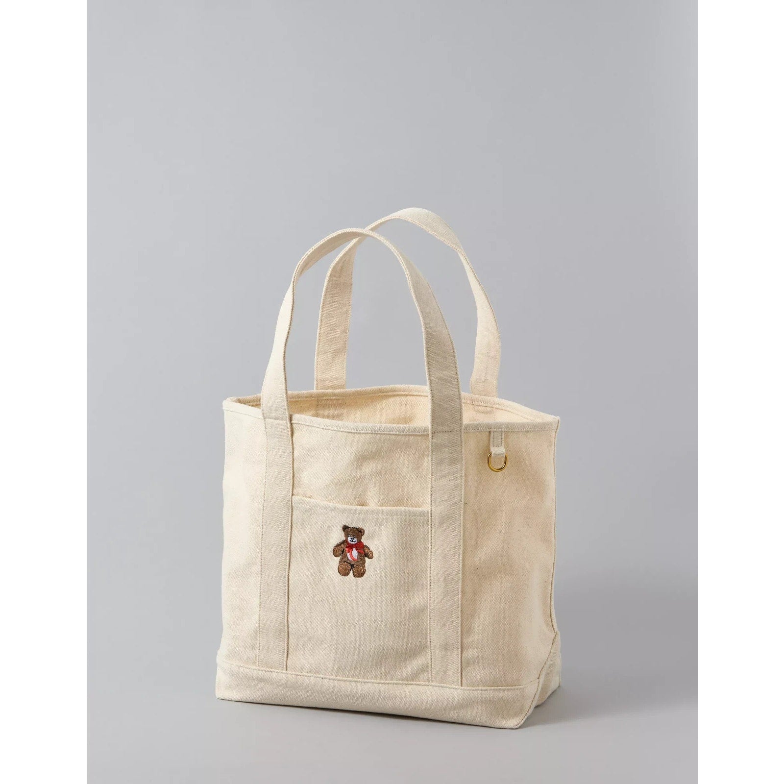American Eagle Cotton Canvas Teddy Bear Tote Bag NWT