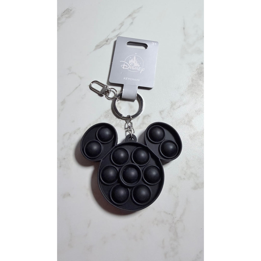 Disney Mickey Mouse Black Pop It Fidget Toy Keychain Clip Sensory Toy NEW