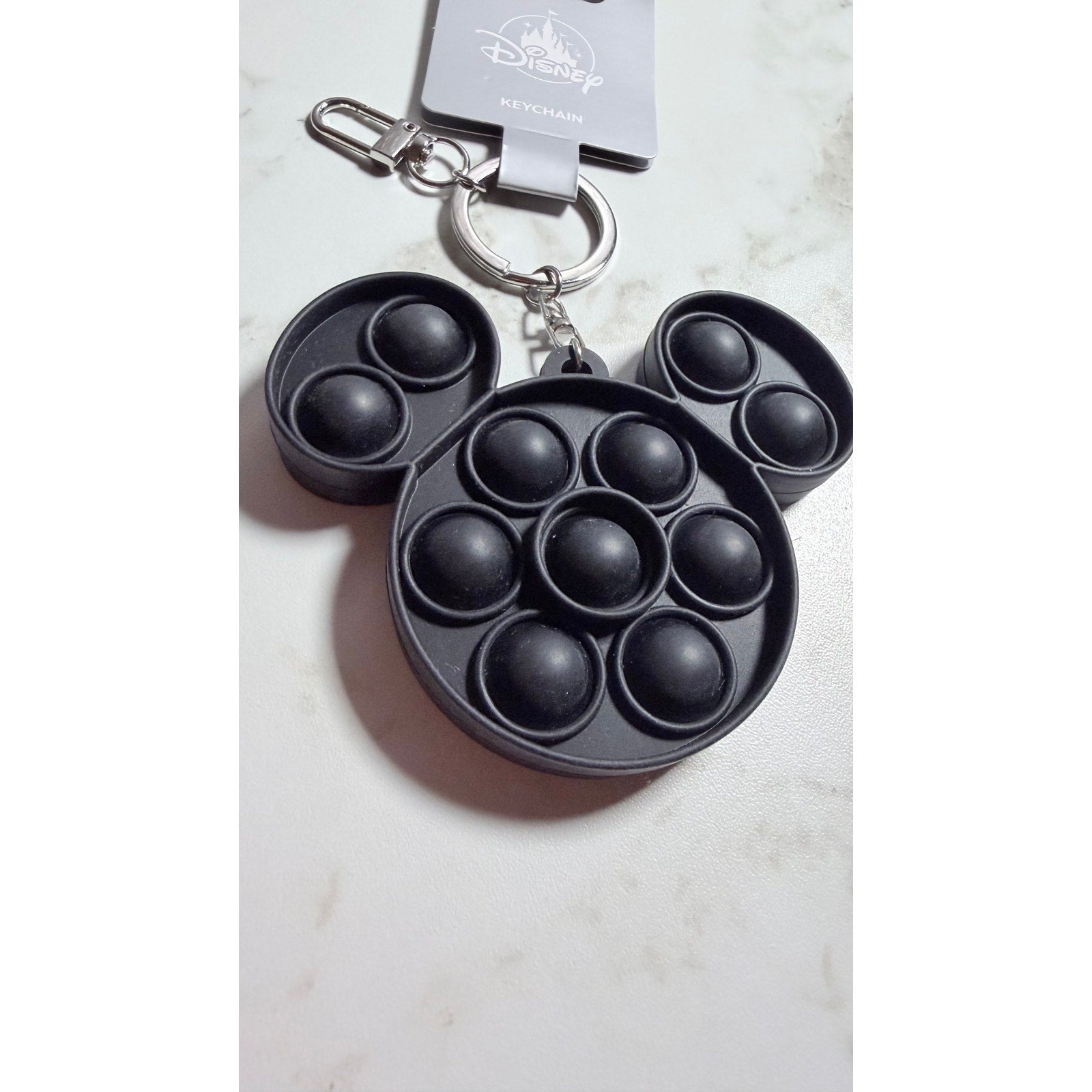 Disney Mickey Mouse Black Pop It Fidget Toy Keychain Clip Sensory Toy NEW