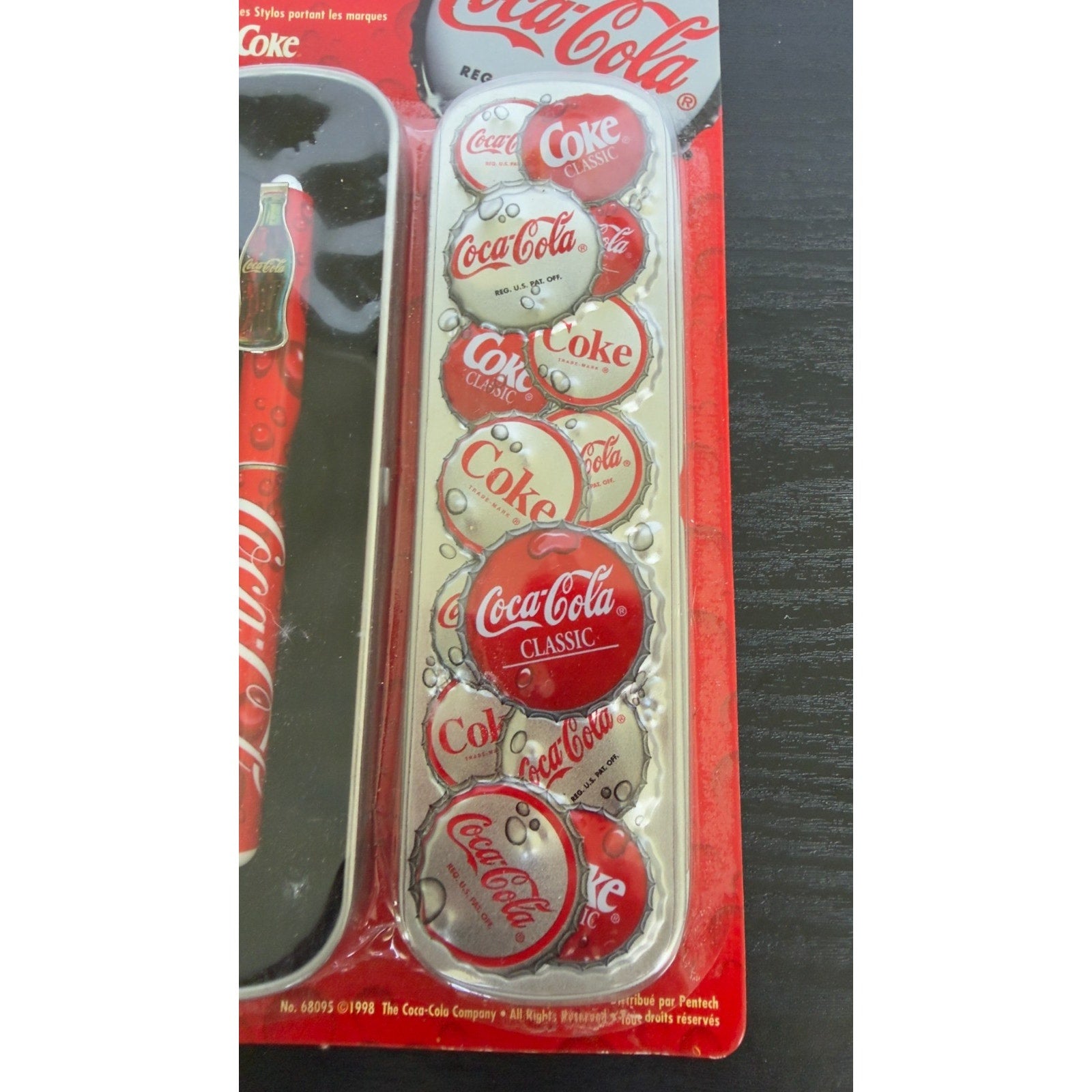 Coca-Cola Collectible Ceramic Roller Ball Pens with Bottle Cap Gift Tin