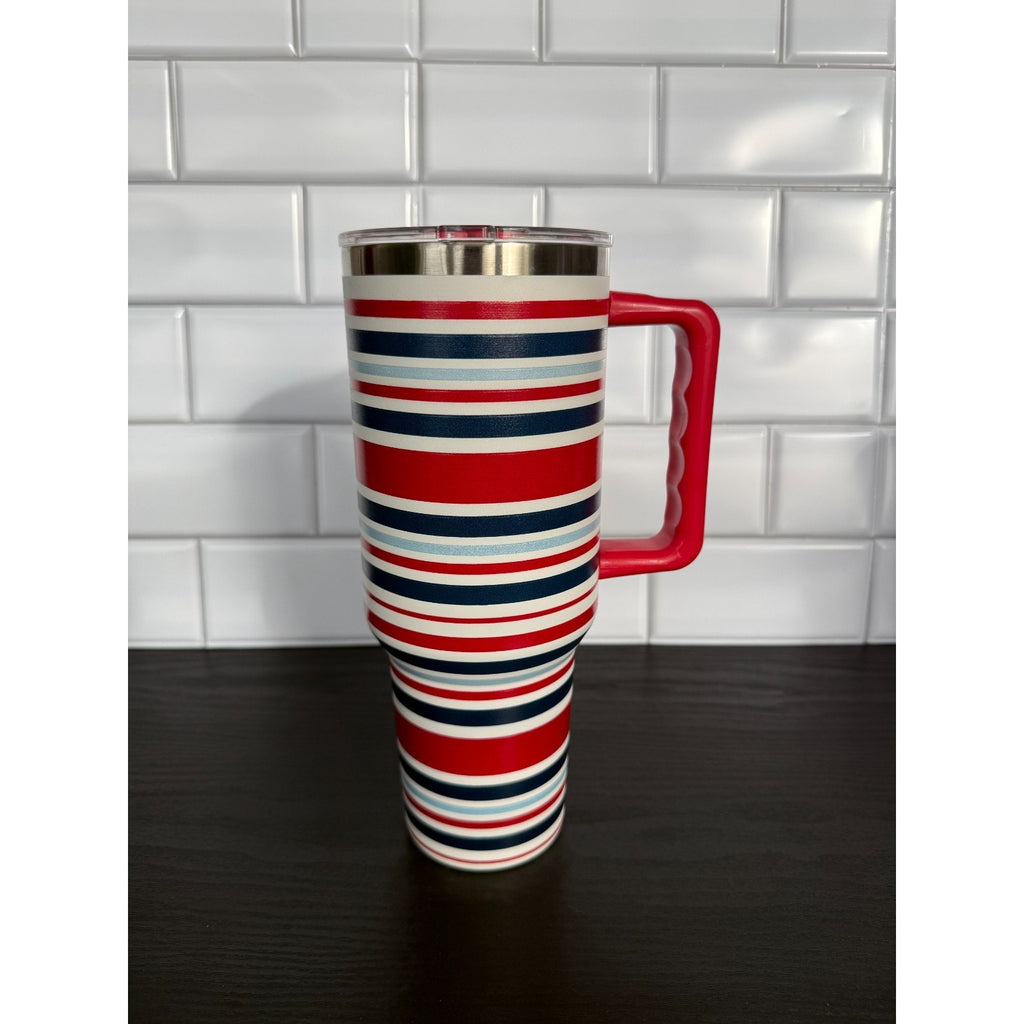 Ashland 40oz Stainless Steel Insulated Tumbler - Red/White/Blue Stripe NEW