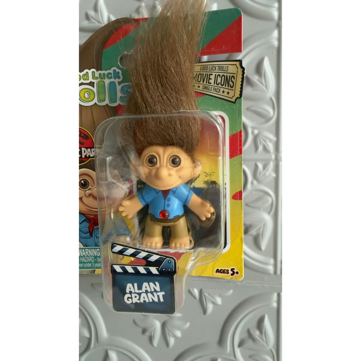 Good Luck Trolls x Jurassic Park Dr Alan Grant Movie Icons Collectible Figure NEW
