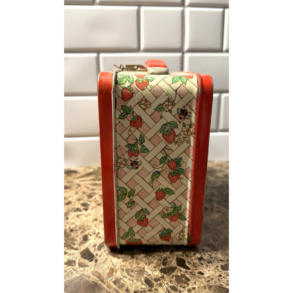 Vintage 1981 Strawberry Shortcake Metal Lunch Box & Thermos Set