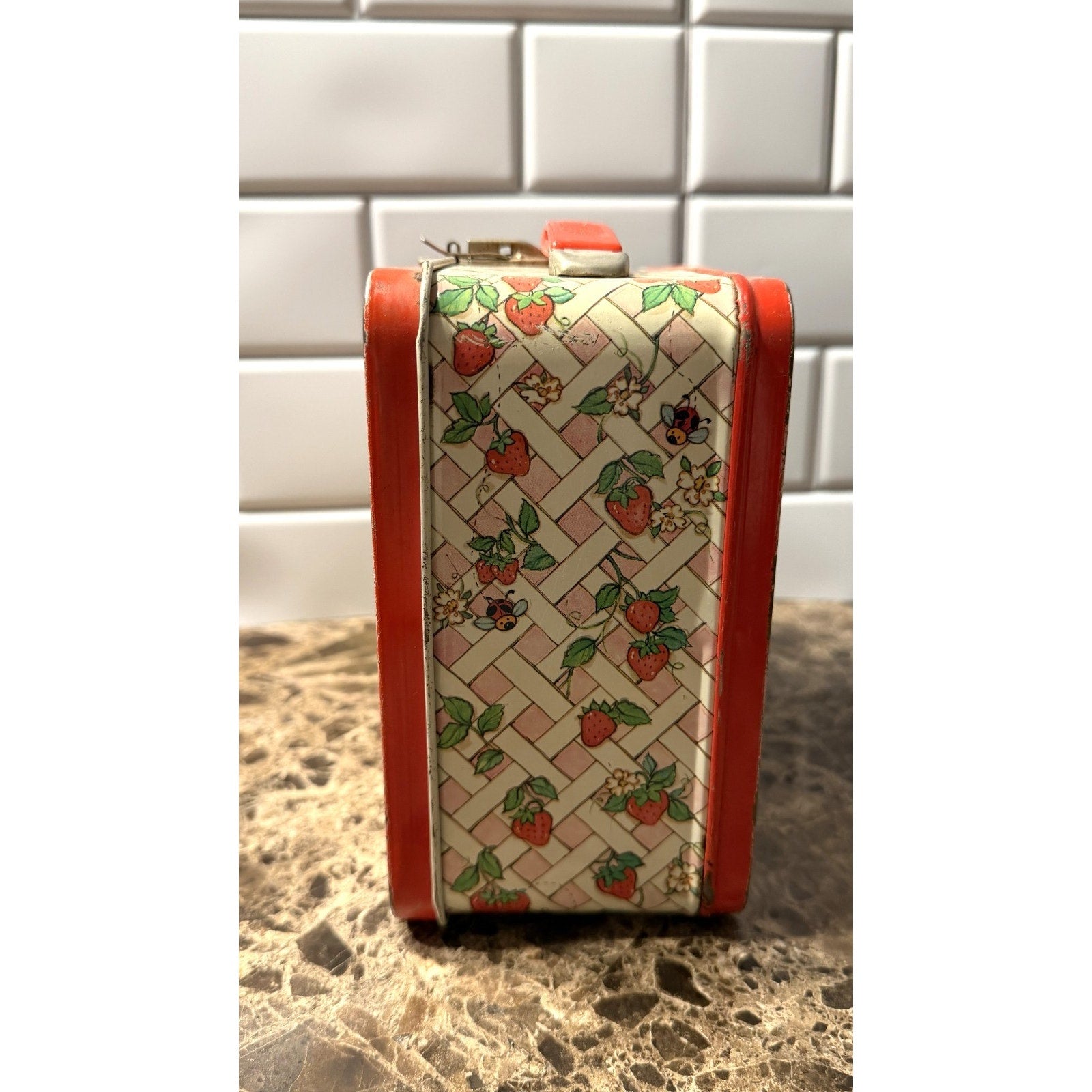 Vintage 1981 Strawberry Shortcake Metal Lunch Box & Thermos Set