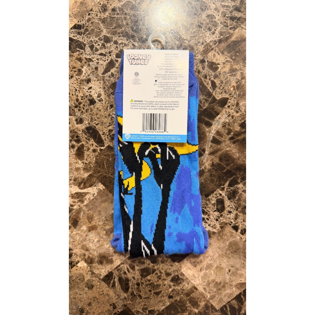 Looney Tunes Daffy Duck Novelty Cartoon Crew Socks 1 Pair Size 9-13 NWT
