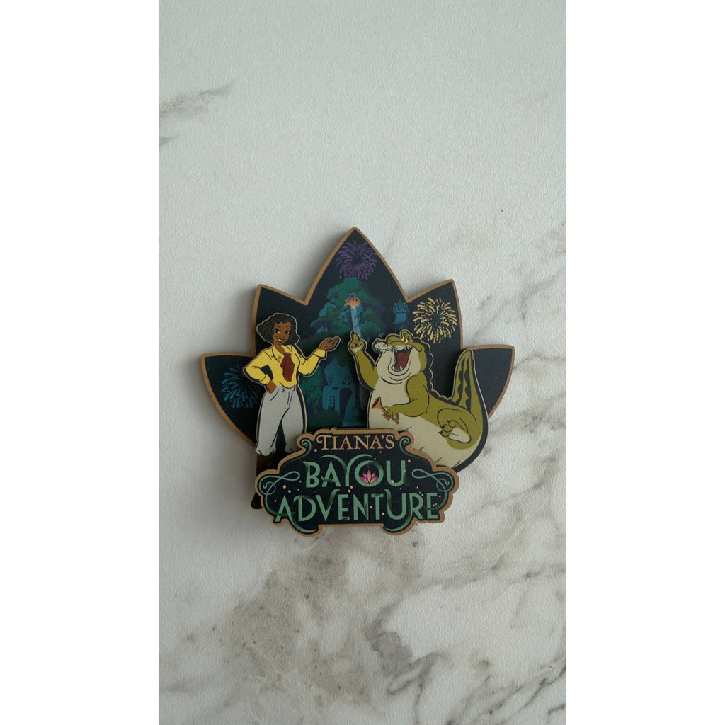 Disney Parks Tiana’s Bayou Adventure Attraction Wooden Layered Magnet NEW