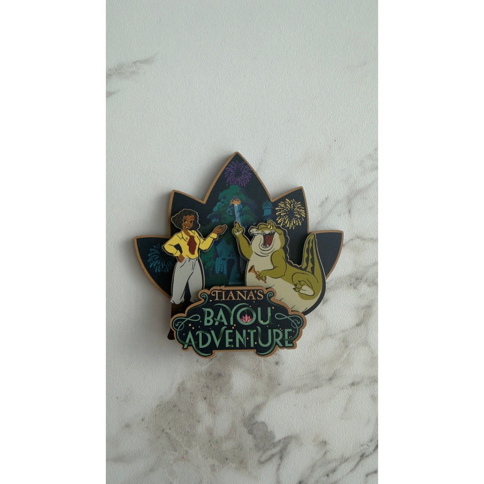 Disney Parks Tiana’s Bayou Adventure Attraction Wooden Layered Magnet NEW