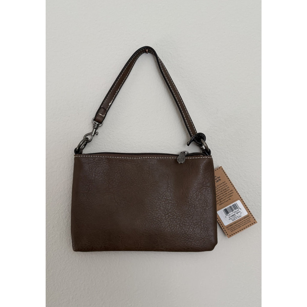 Justin Boots Embossed Convertible Wristlet Blue/Brown NEW