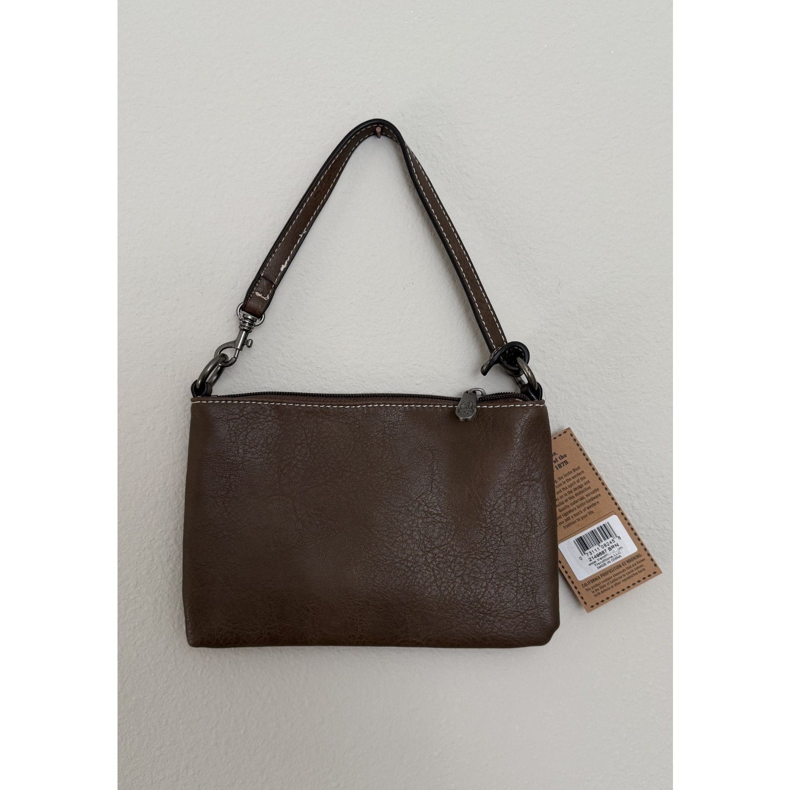 Justin Boots Embossed Convertible Wristlet Blue/Brown NEW