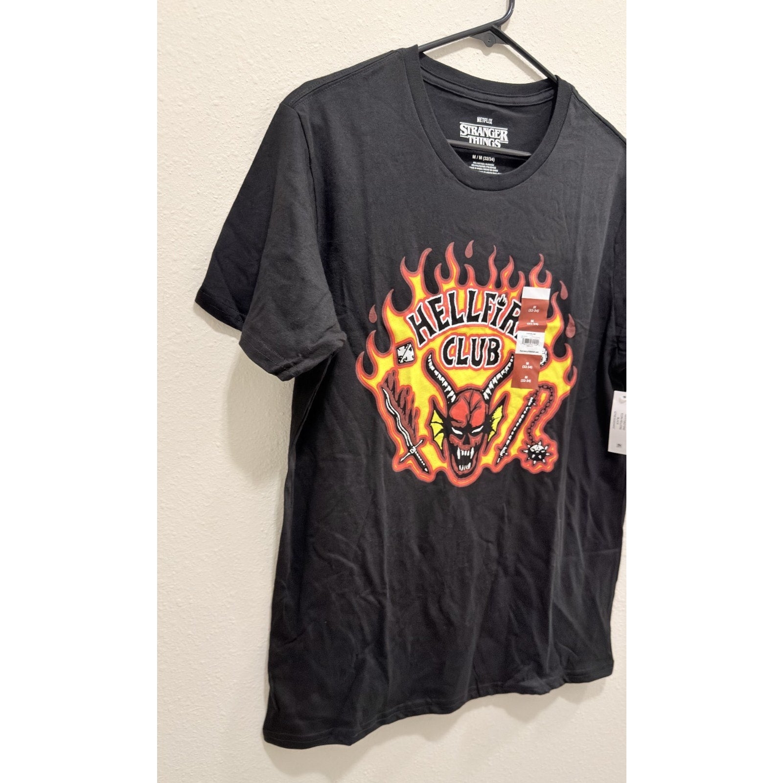 Stranger Things Hellfire Club Graphic Tee - Men's Medium - Netflix Official