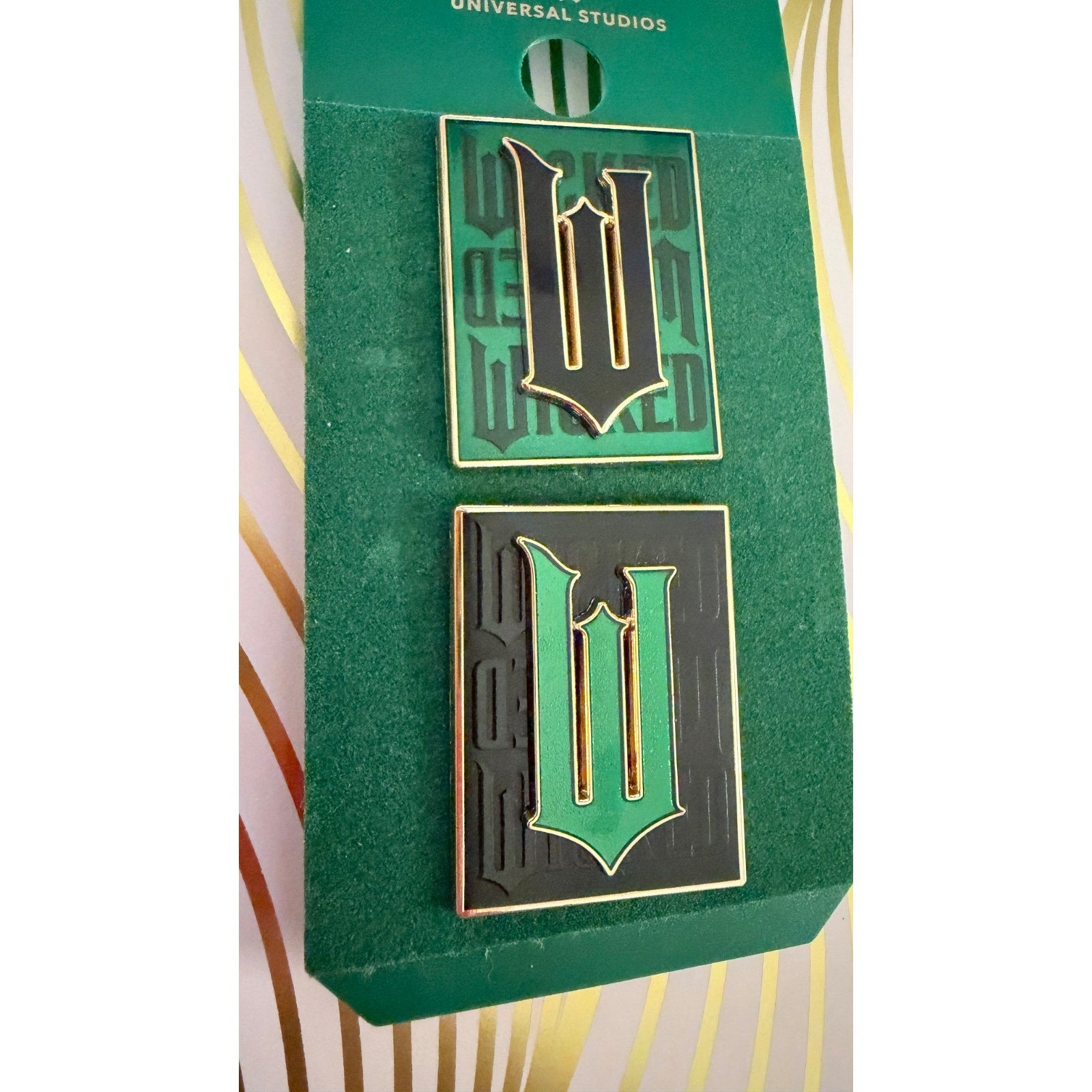 NEW Universal Studios Wicked Logo Dual 2-Pack Pin Set