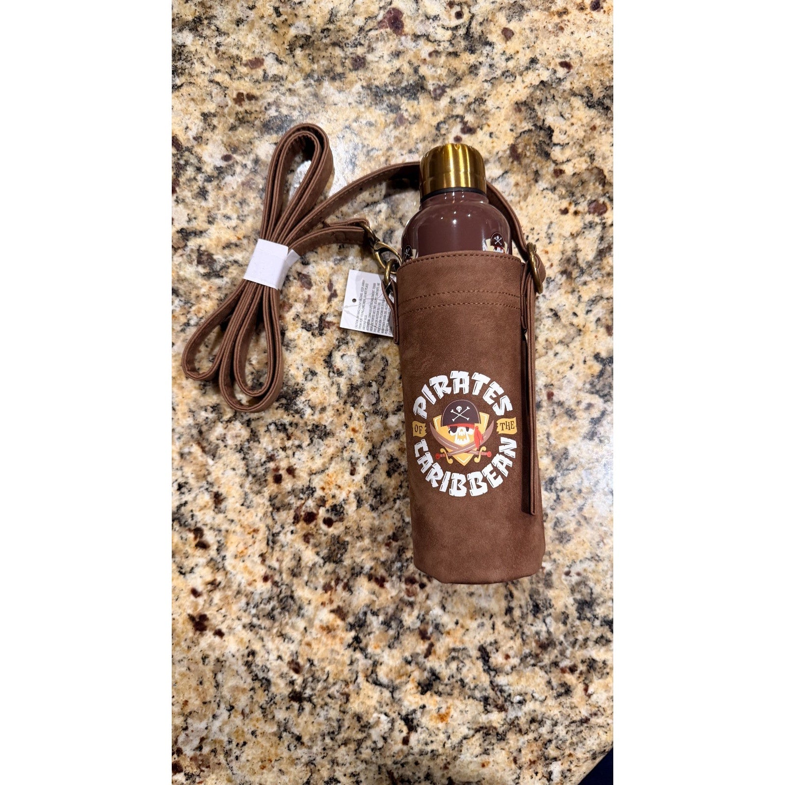 NEW Disney Parks Pirates of the Caribbean Stainless Steel Bottle & Carrier