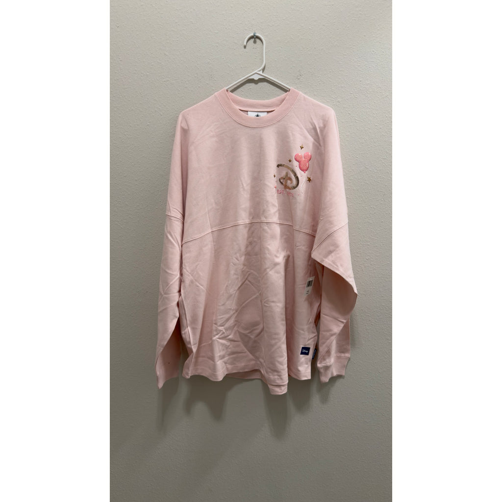 Disney Spirit Jersey Walt Disney World Balloons Rose Gold Sequins Large NWT