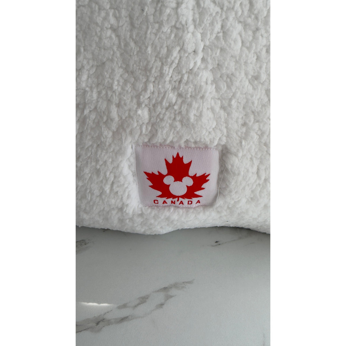Disney Parks Epcot World Showcase Canada Mickey Icon Maple Leaf Plaid Pillow NWT
