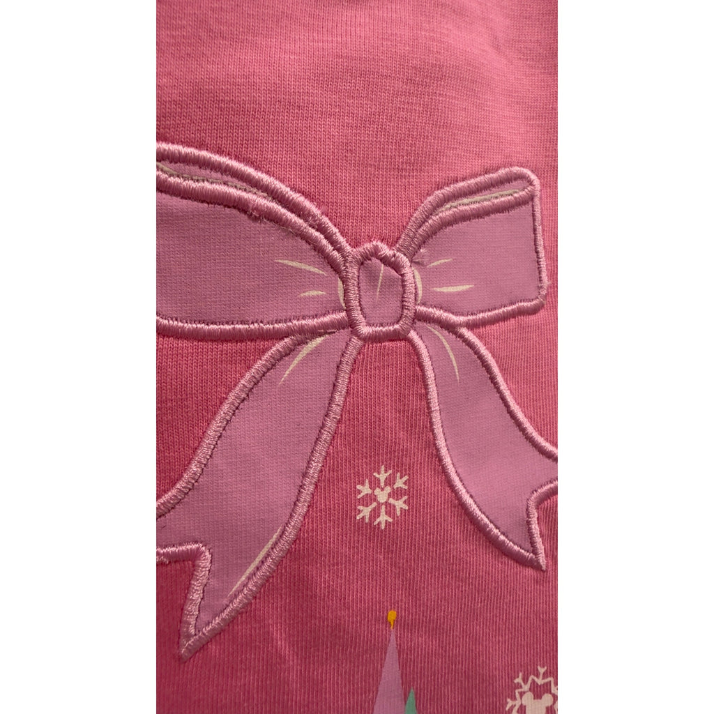 Disney Parks Walt Disney World Mickey Minnie Mouse Pink Holiday Tee Large NWT