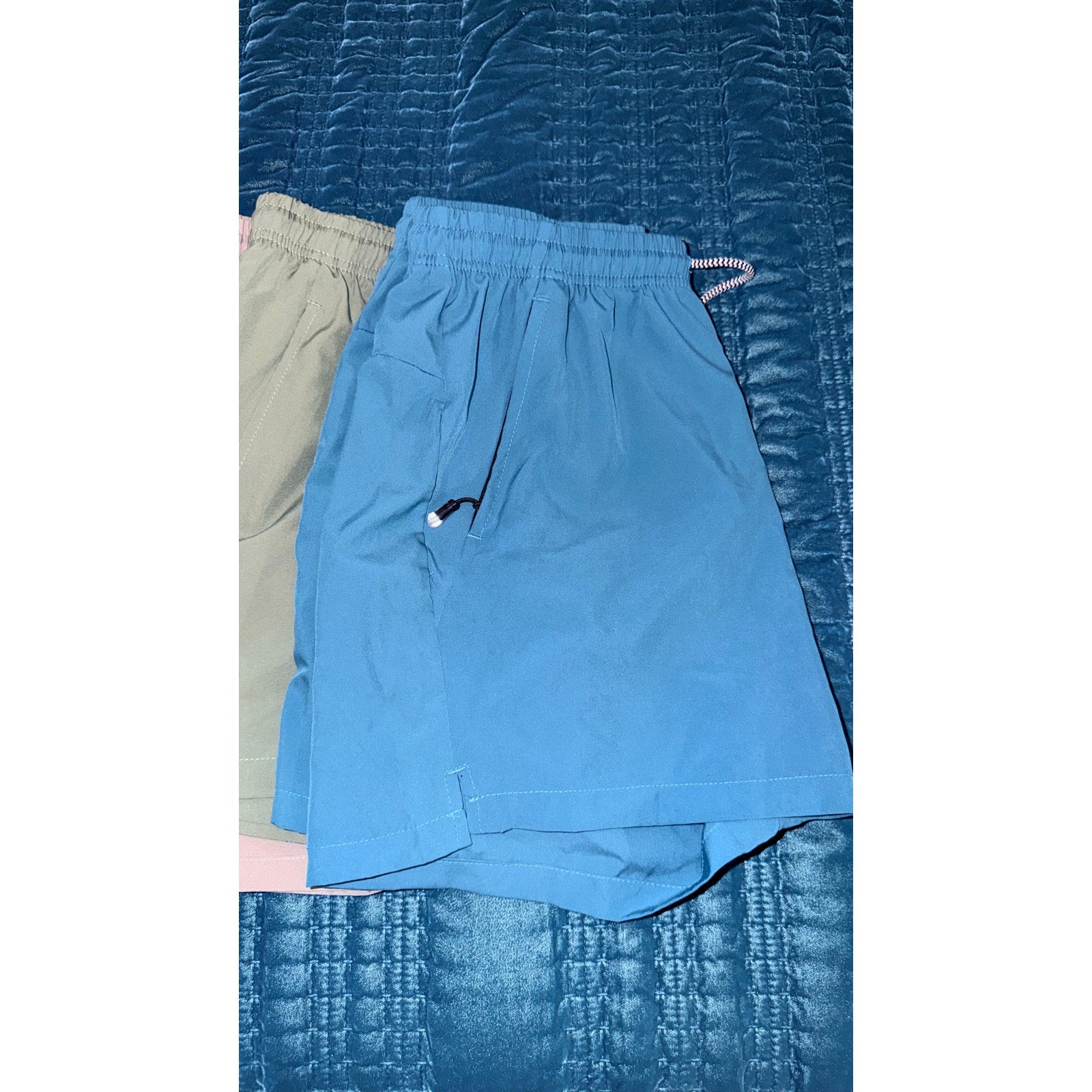Men’s Breathable Drawstring Athletic Shorts XL 35-37 Waist Zipper Pockets 6 Pack