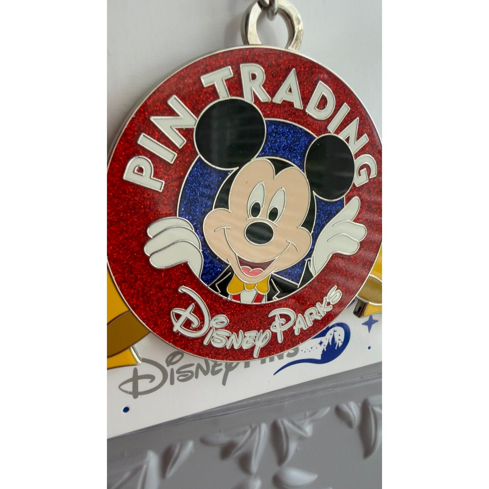 Disney Parks Pin Trading 25th Anniversary Mickey Lanyard Medallion Bag Charm NEW