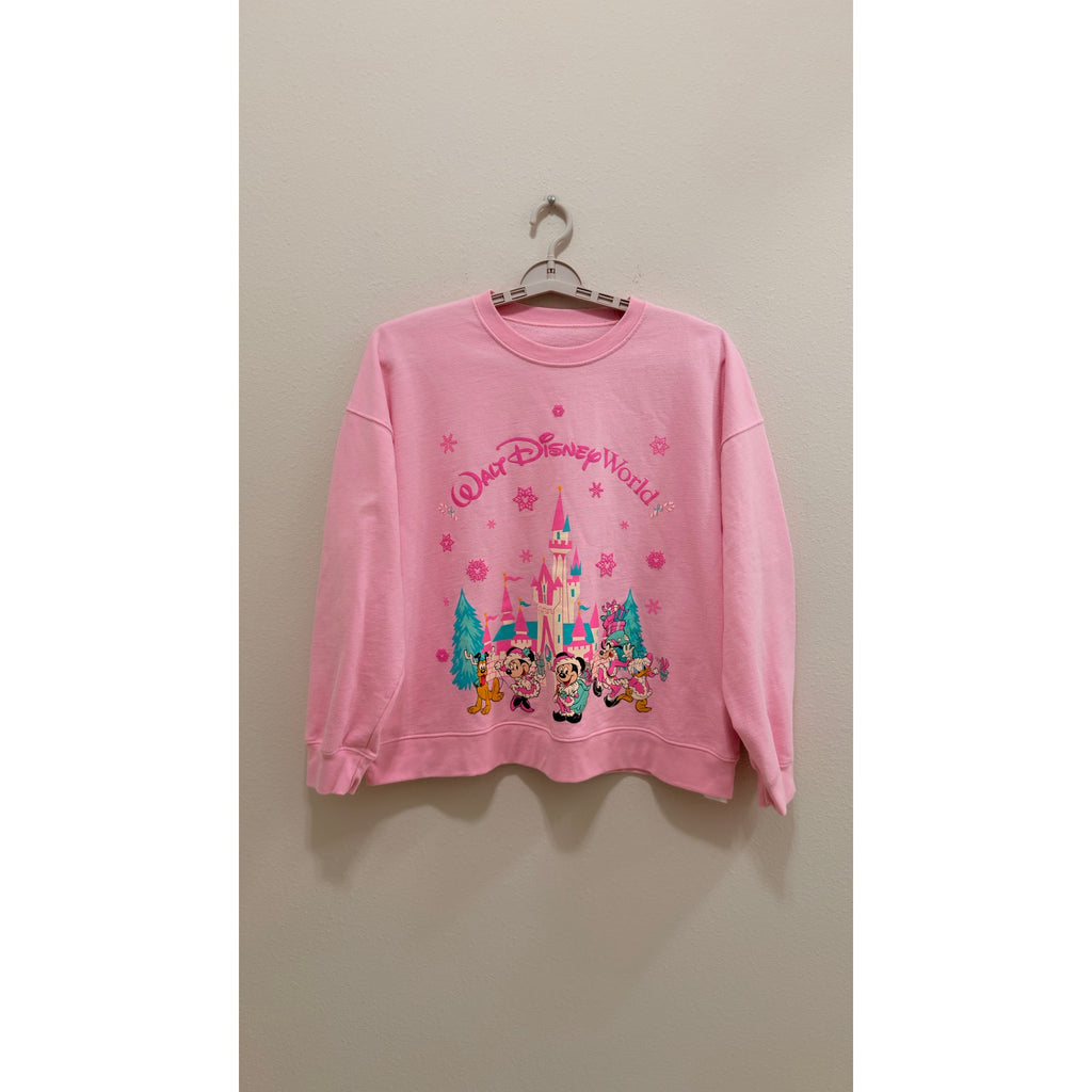 Disney Parks WDW Christmas Castle Crewneck Pullover – Large (READ)